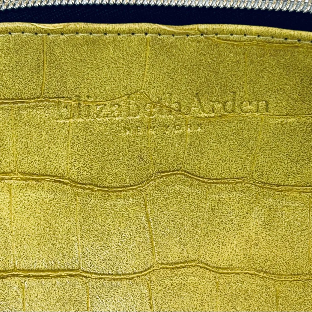 Elizabeth‎ Arden Yellow Crocodile-Patterned Cosmetic Bag